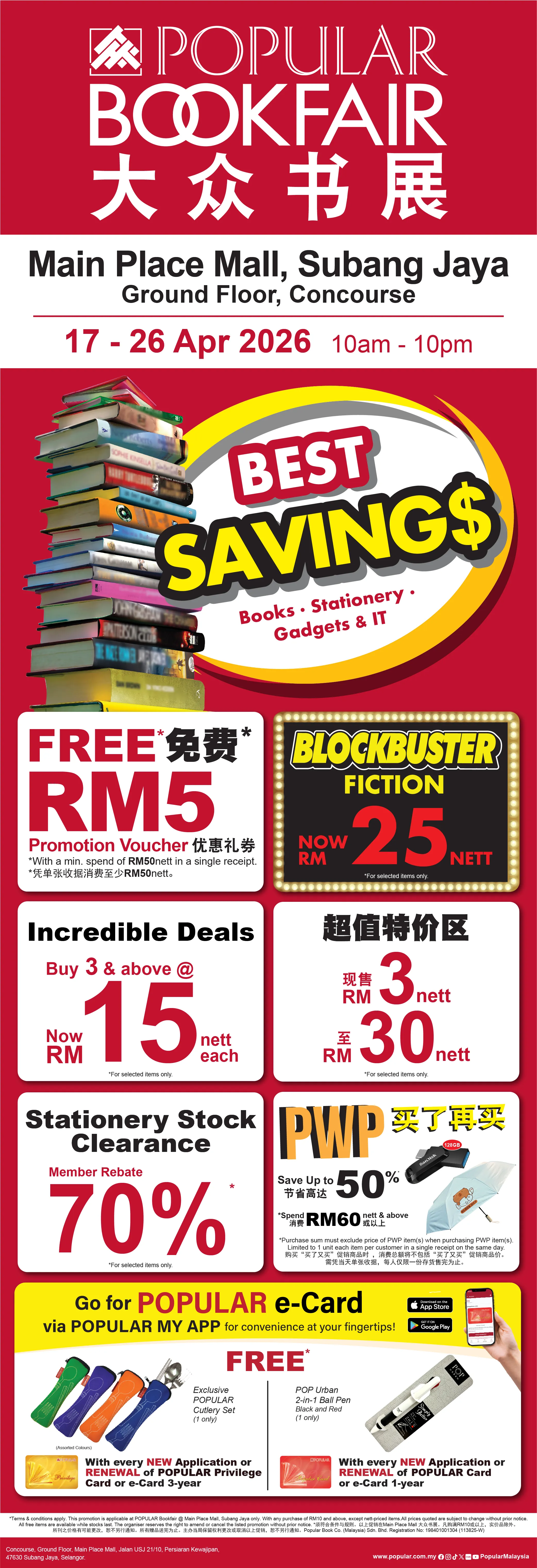 POPULAR Bookfair @ Main Place Mall, Subang Jaya