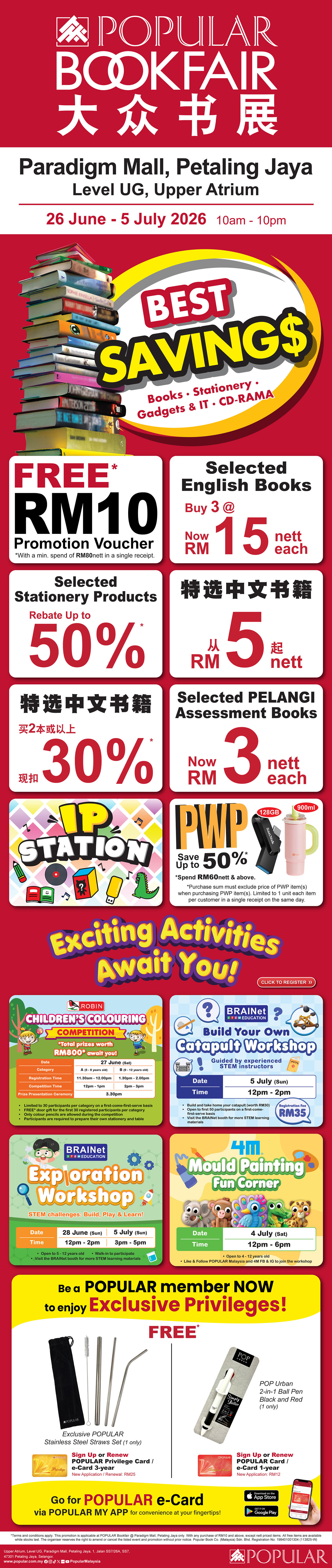 POPULAR Bookfair @ Paradigm Mall, Petaling Jaya