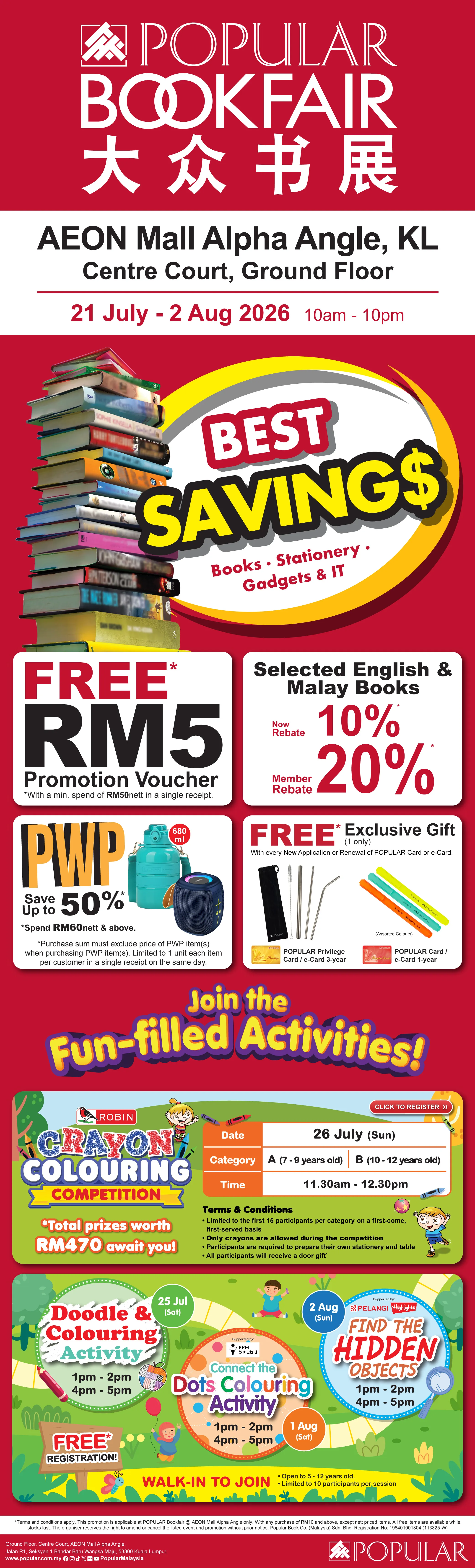POPULAR Bookfair @ AEON Mall Alpha Angle